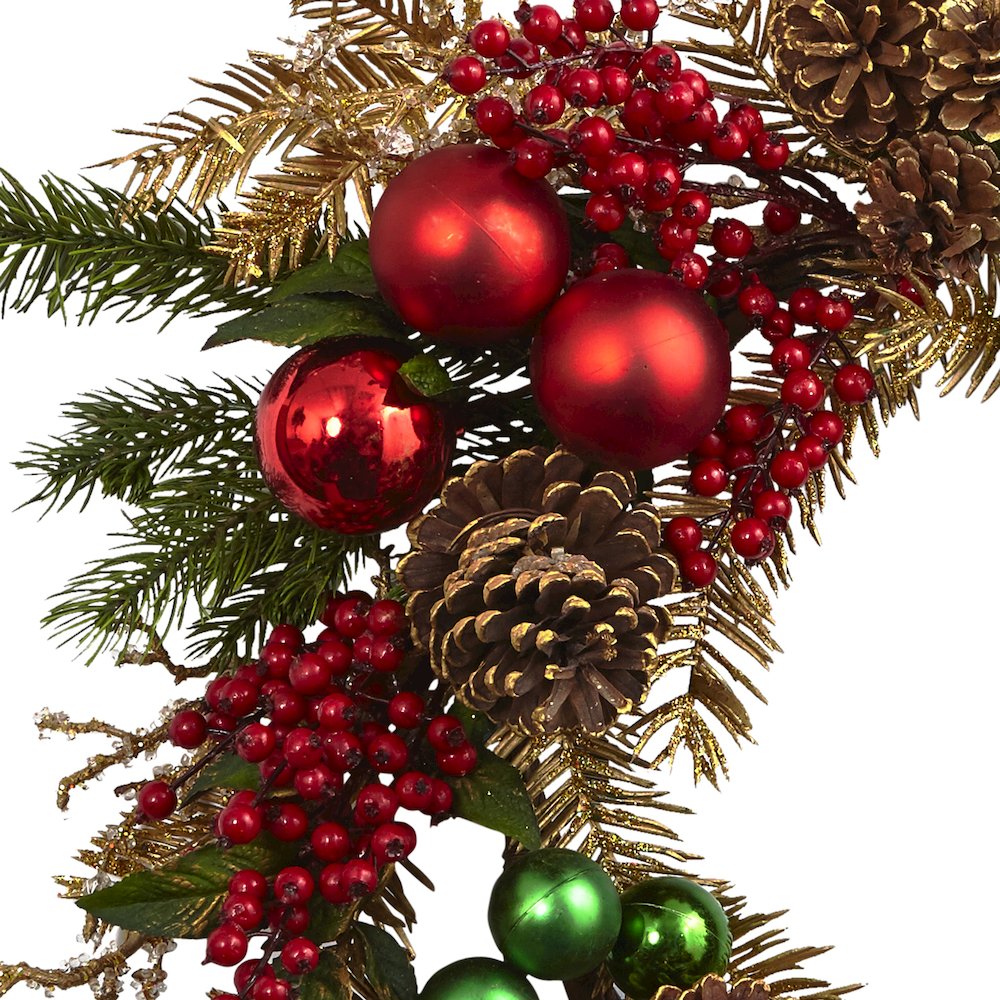 24in. Ornament, Pine & Pinecone Wreath
