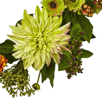 22in. Dahlia Mum Wreath