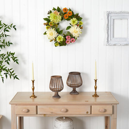 22in. Dahlia Mum Wreath