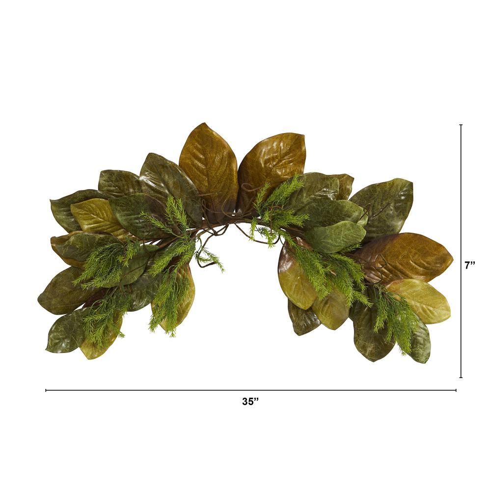 35in. Fall Magnolia Leaf Artificial Swag