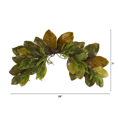 35in. Fall Magnolia Leaf Artificial Swag