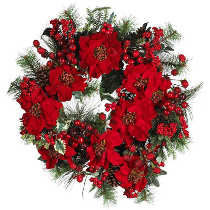 24in. Poinsettia Wreath