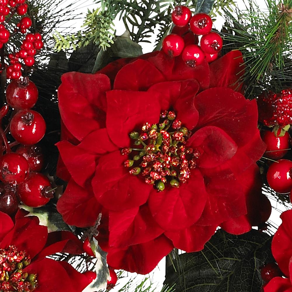 24in. Poinsettia Wreath