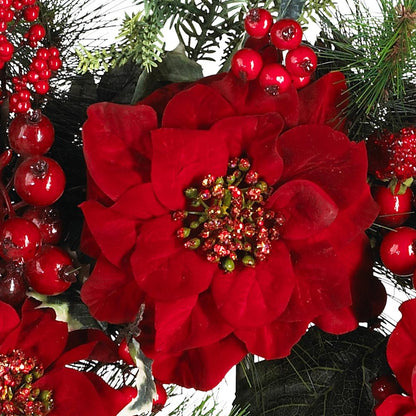 24in. Poinsettia Wreath