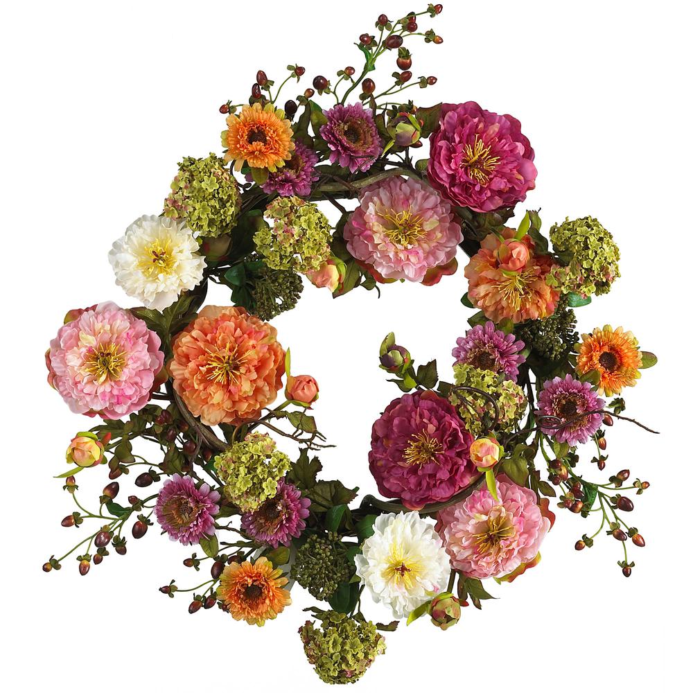 24in. Peony Wreath