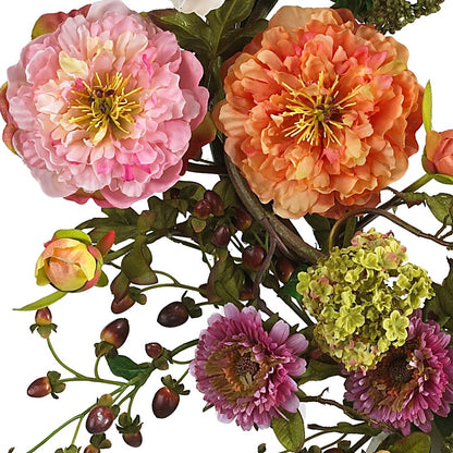 24in. Peony Wreath