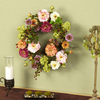 24in. Peony Wreath