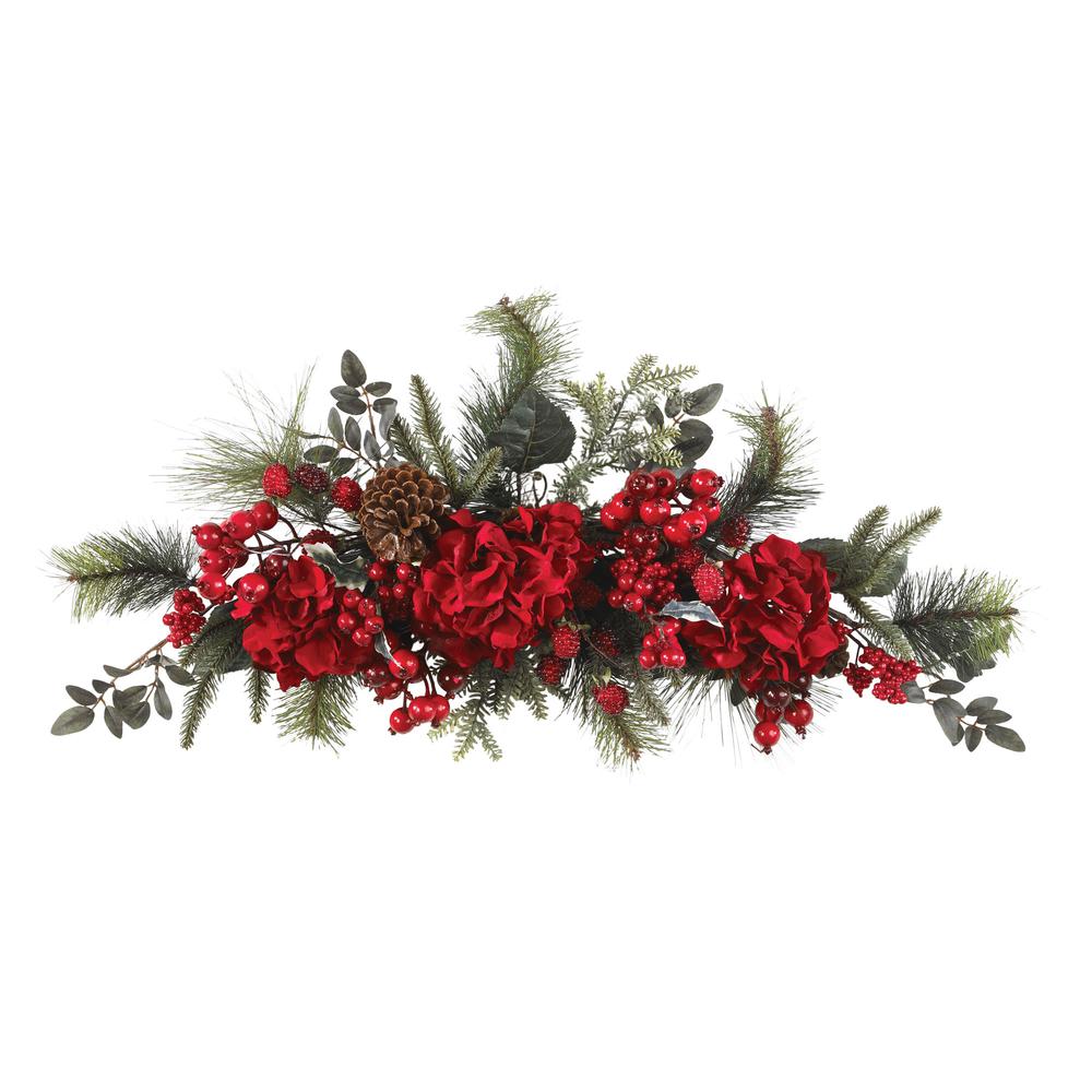 30in. Holiday Hydrangea Swag