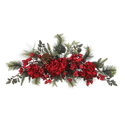 30in. Holiday Hydrangea Swag