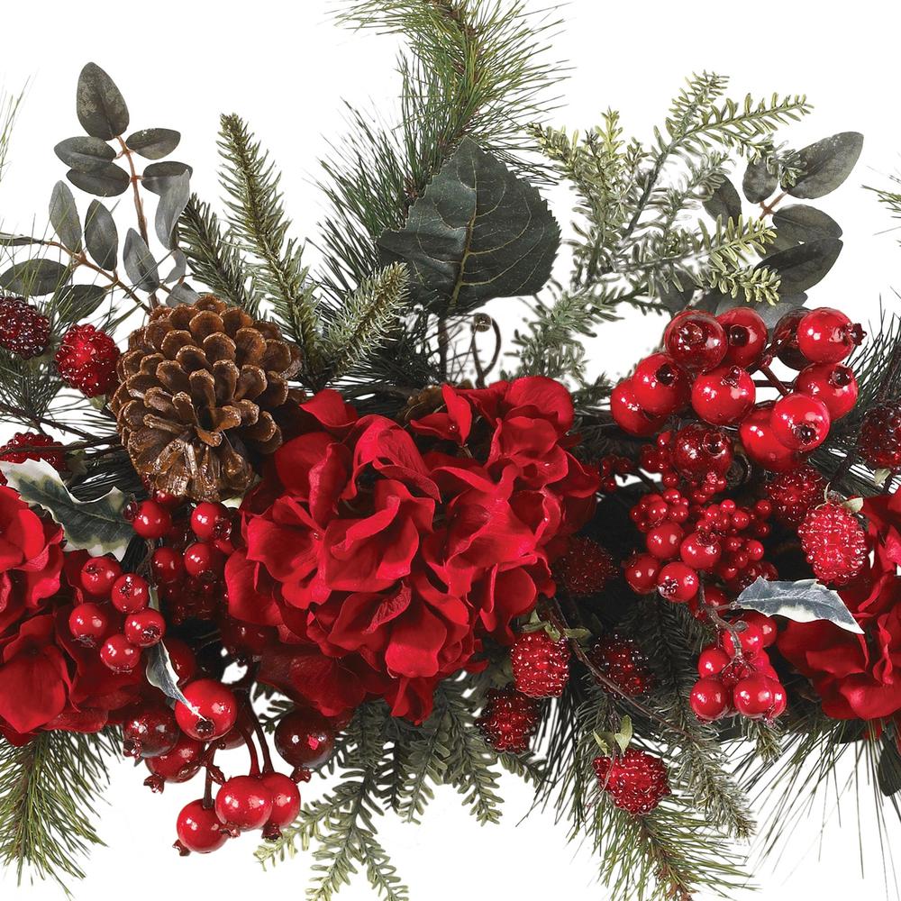 30in. Holiday Hydrangea Swag