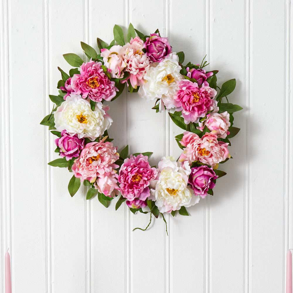22in. Peony Wreath