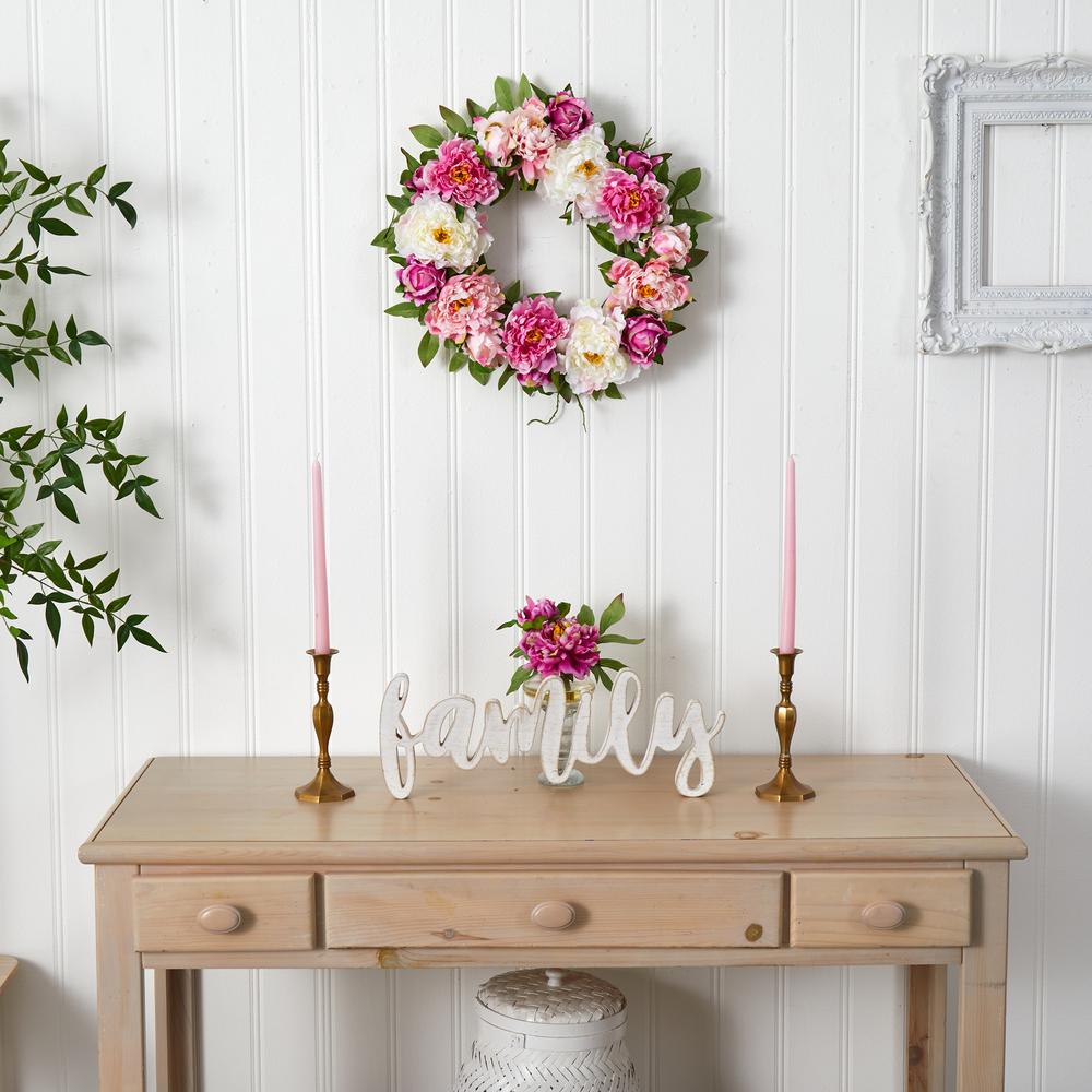 22in. Peony Wreath
