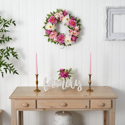 22in. Peony Wreath