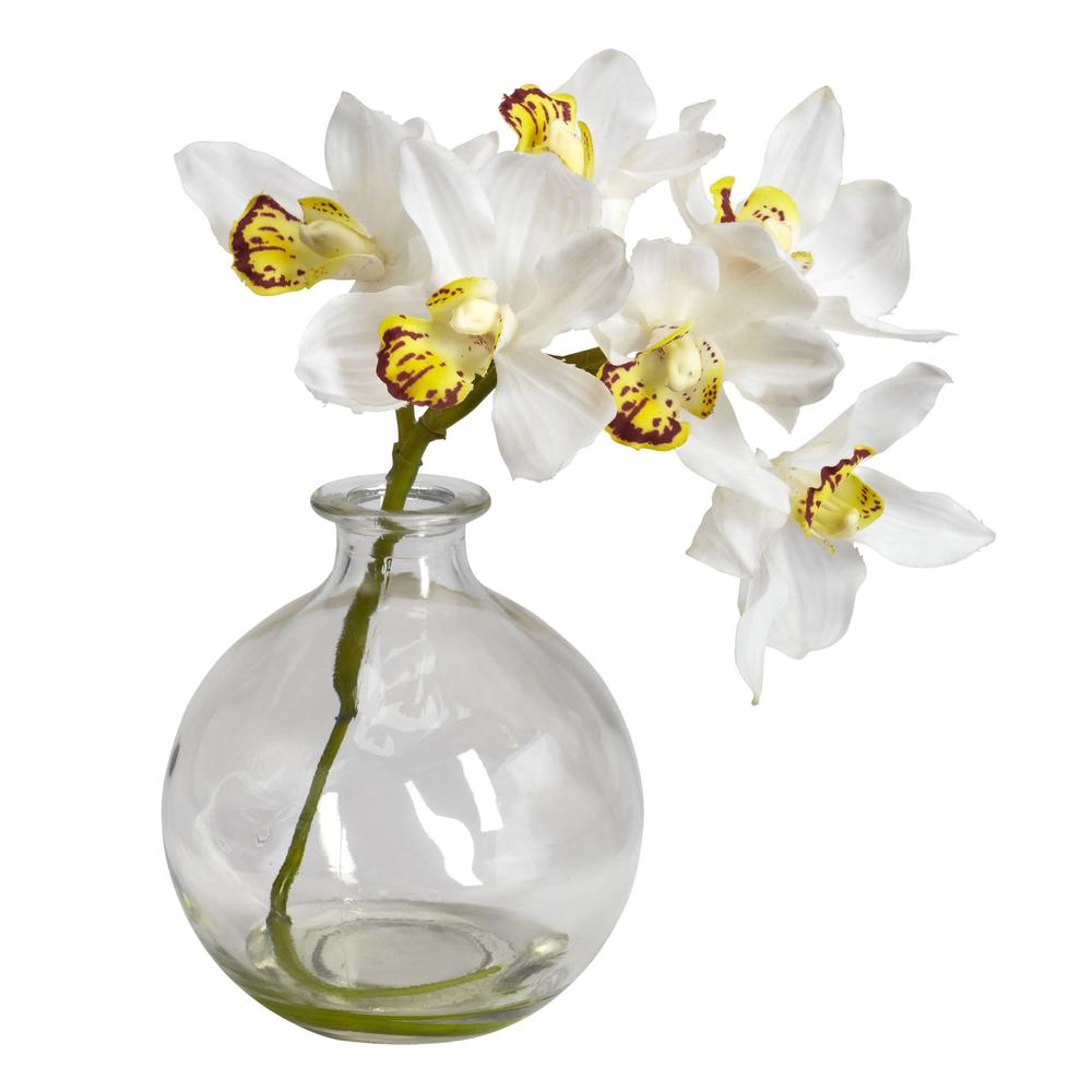 Cymbidium with Vase Silk Flower Arrangement (Set of 3)