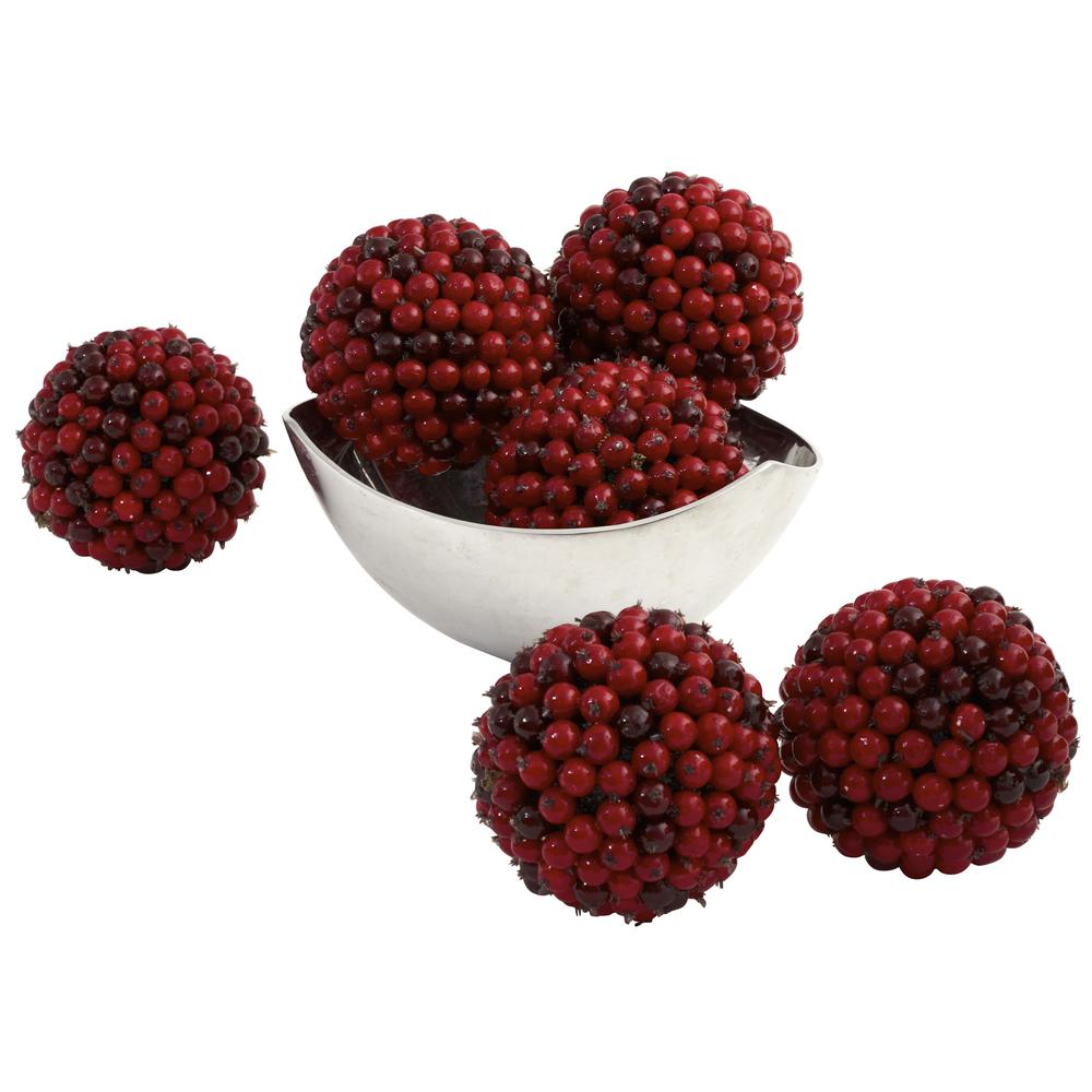 5in. Red Berry Ball (Set of 6)