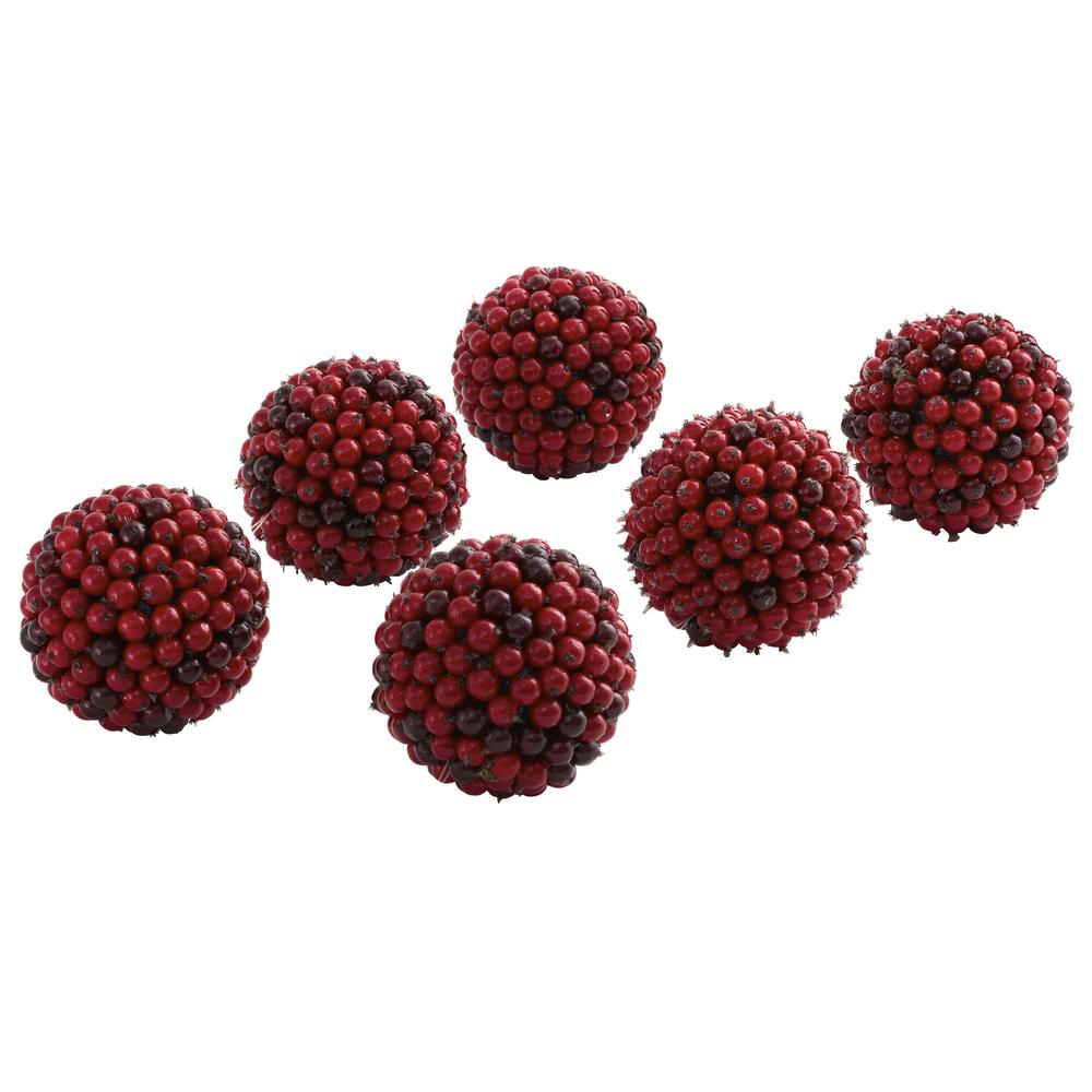5in. Red Berry Ball (Set of 6)