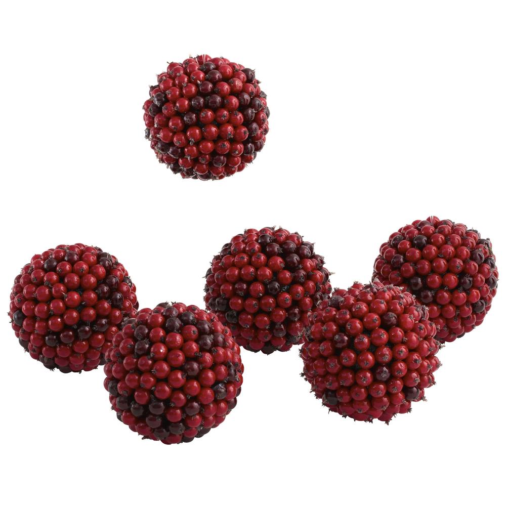5in. Red Berry Ball (Set of 6)