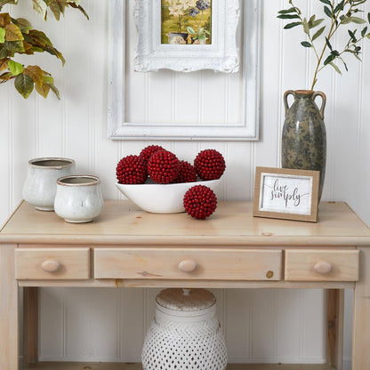 5in. Red Berry Ball (Set of 6)