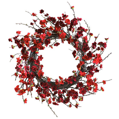 24in. Plum Blossom Wreath