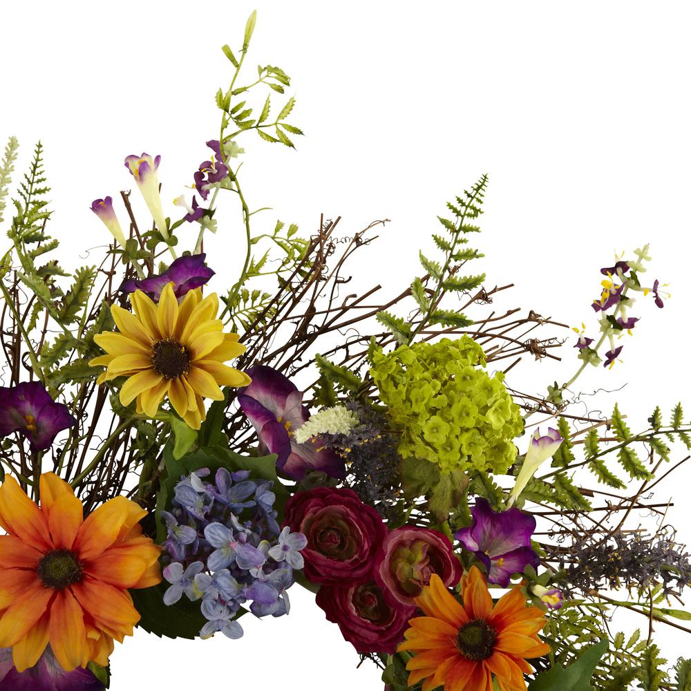 24in. Spring Garden Wreath with Twig Base