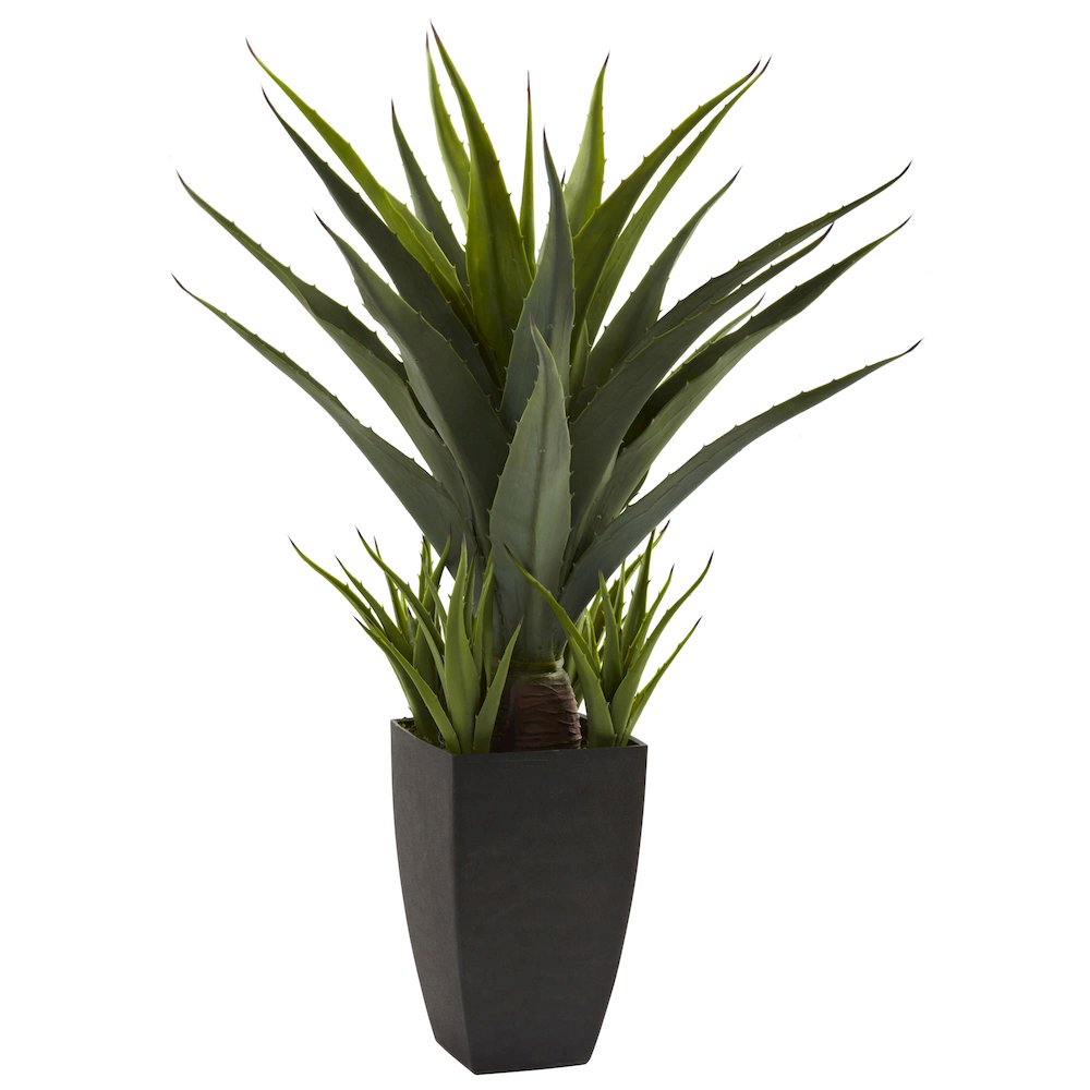 30in. Artificial Agave Plant with Black Planter