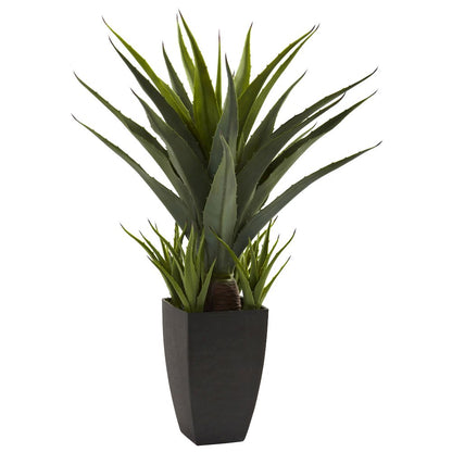 30in. Artificial Agave Plant with Black Planter
