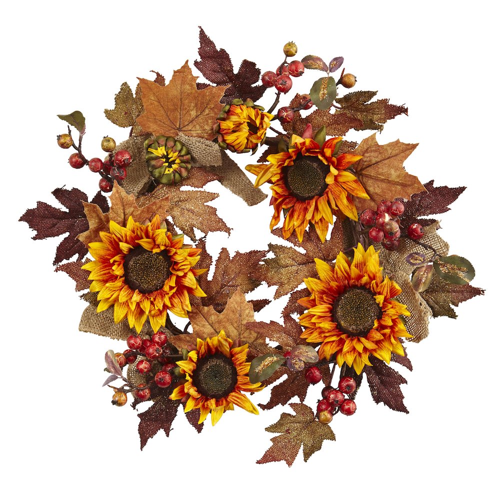 24in. Sunflower & Berry Wreath