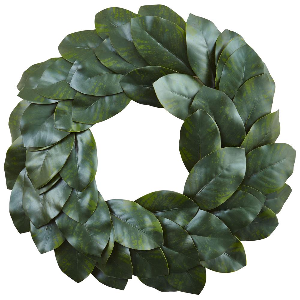 24in. Magnolia Leaf Wreath