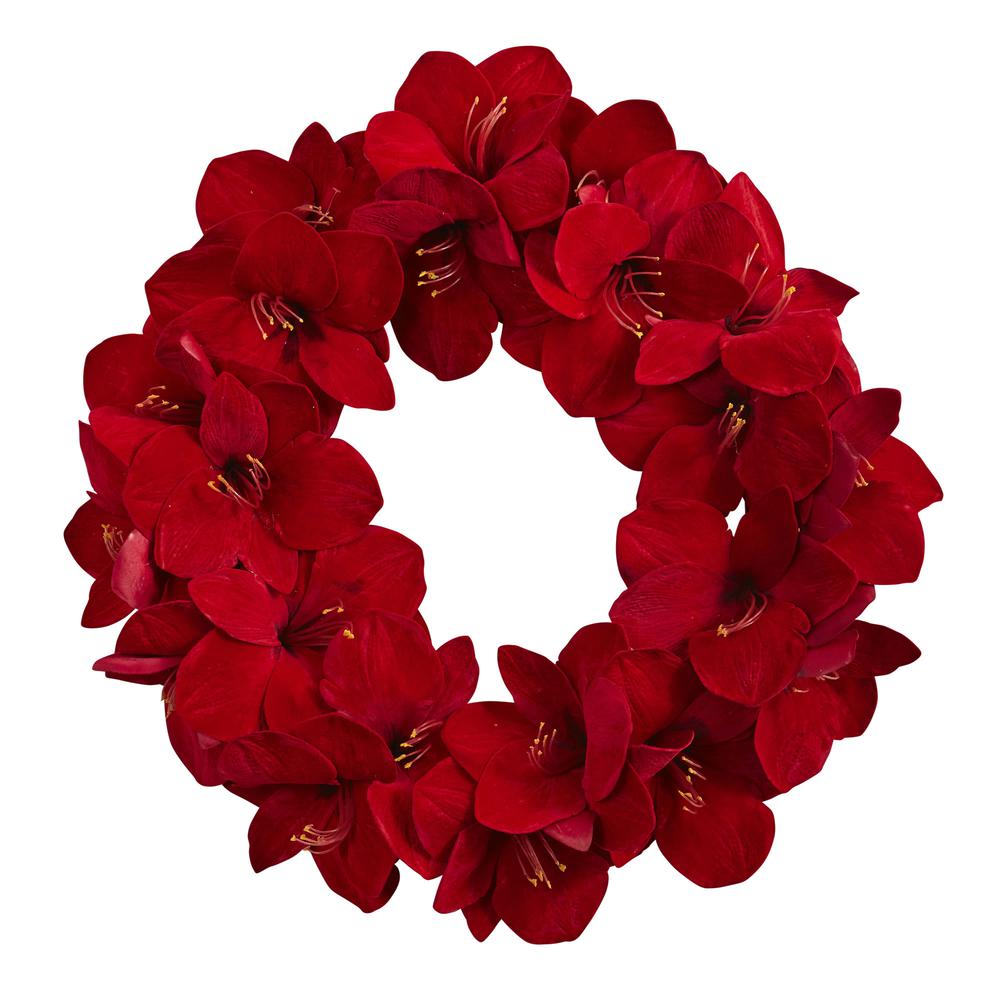 22in. Amaryllis Wreath