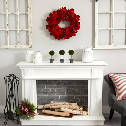 22in. Amaryllis Wreath
