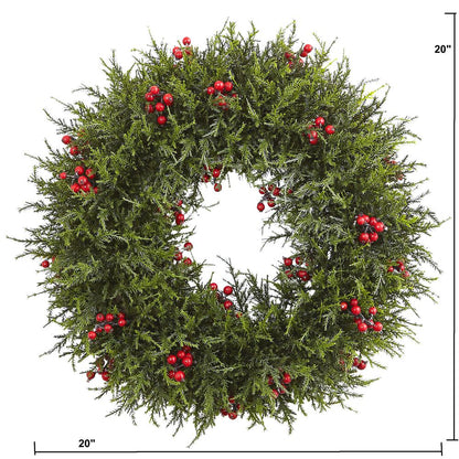 20in. Cedar Berry Wreath