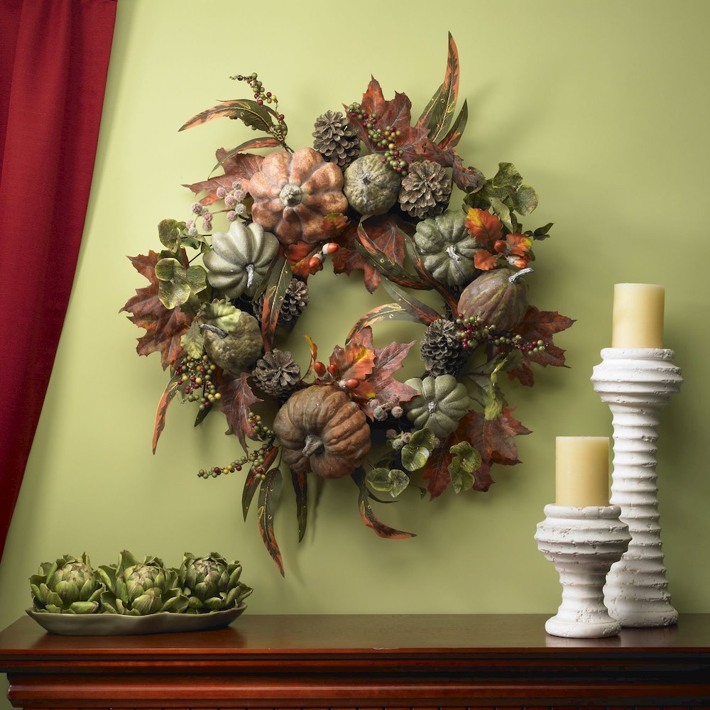 24in. Pumpkin & Gourd Wreath