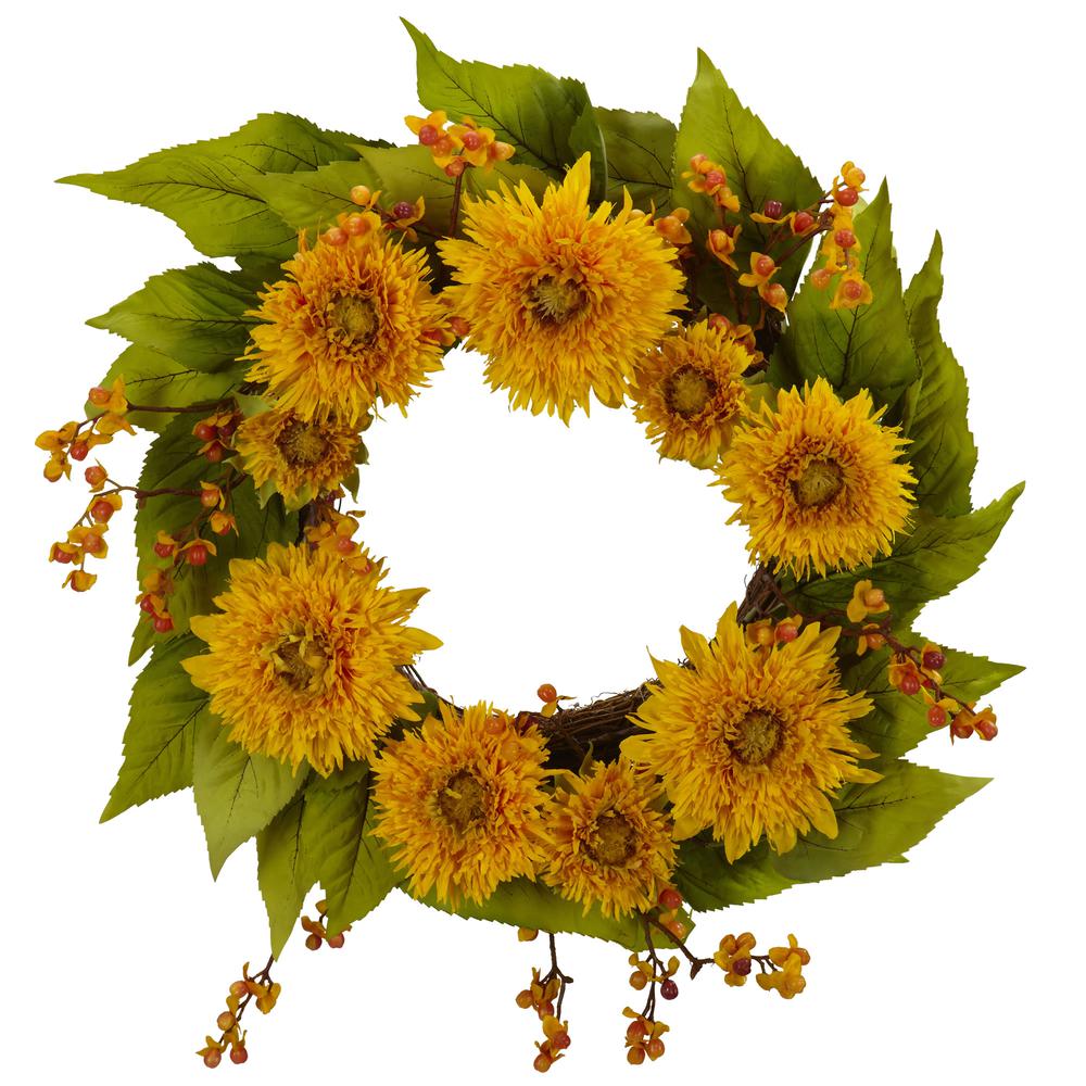 22in. Golden Sunflower Wreath