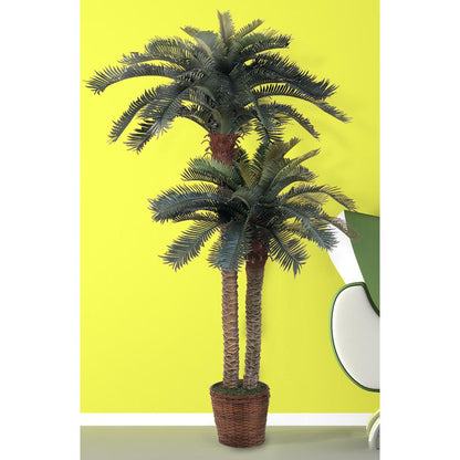 6ft. & 4ft. Sago Palm Double Potted Silk Tree