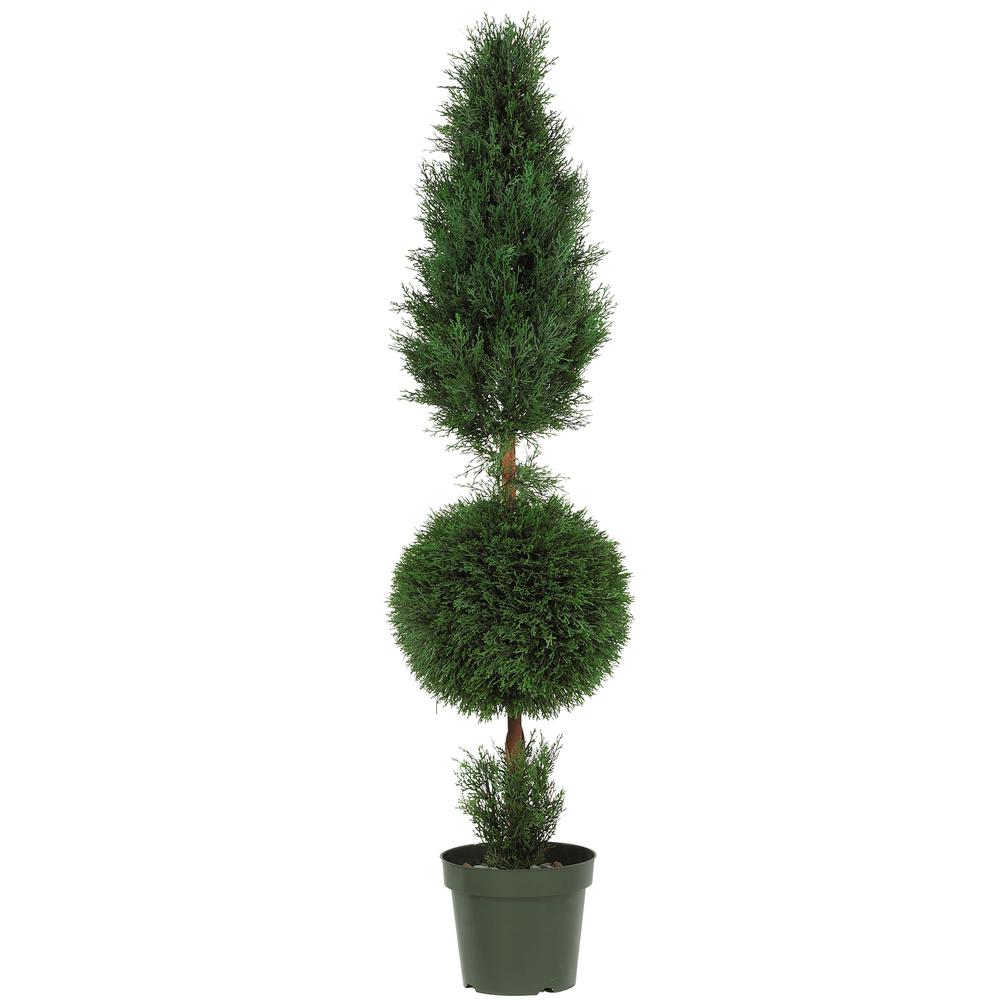 5ft. Cypress Ball and Cone Silk Tree (Indoor/Outdoor)