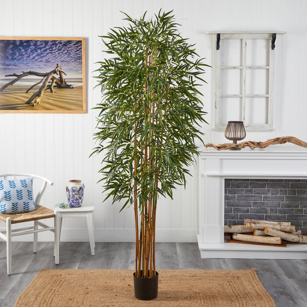 7ft. Curved Slim Bamboo Silk Tree