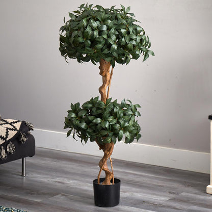 4ft. Sweet Bay Double Ball Topiary Silk Tree