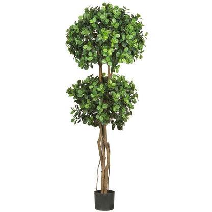 5.5ft. Eucalyptus Double Ball Topiary Silk Tree