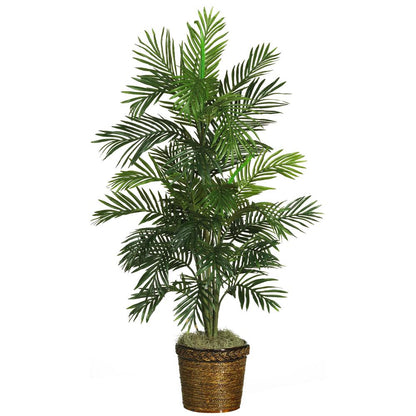 56in. Areca Palm Silk Tree with Basket