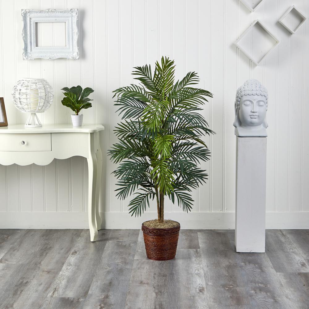 56in. Areca Palm Silk Tree with Basket
