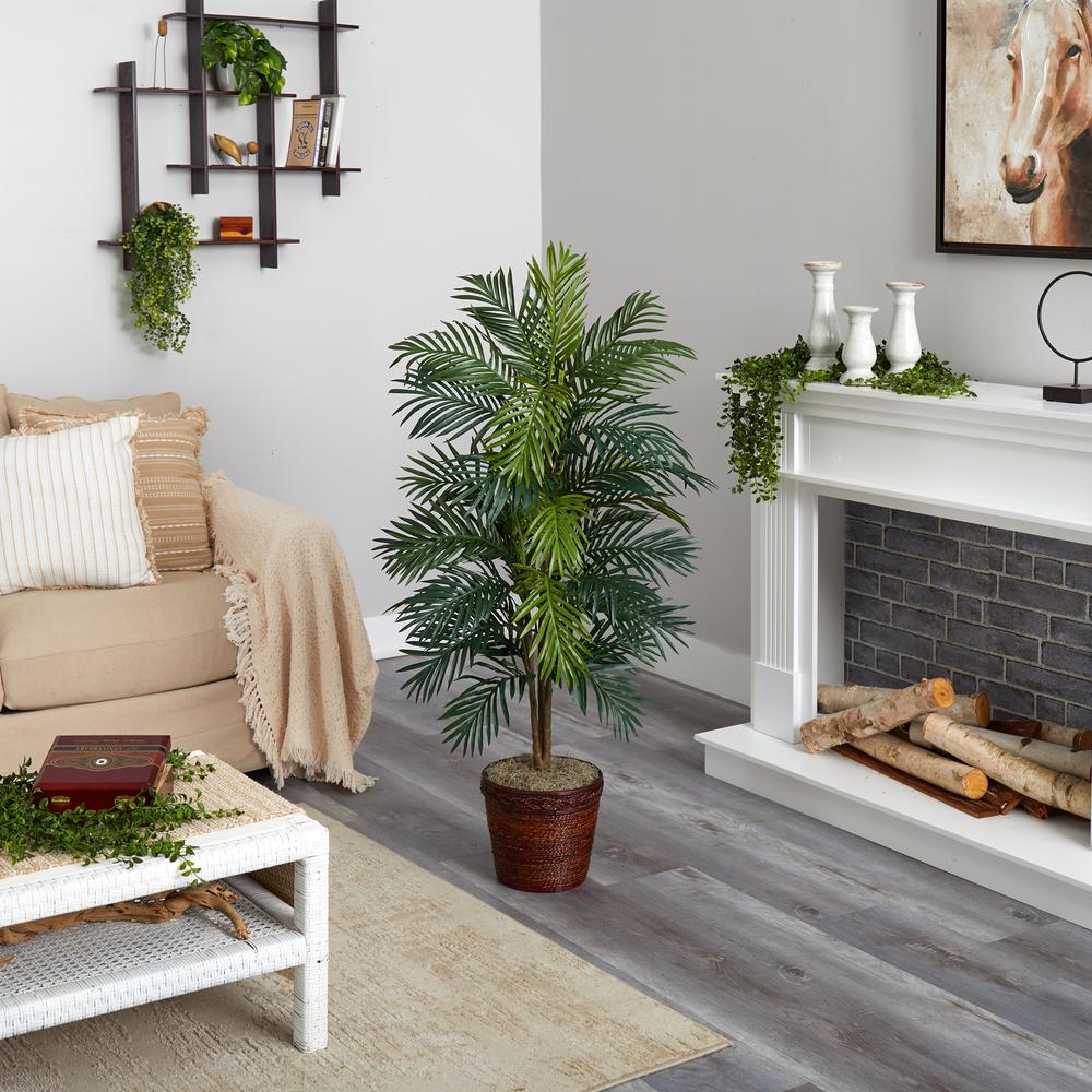 56in. Areca Palm Silk Tree with Basket