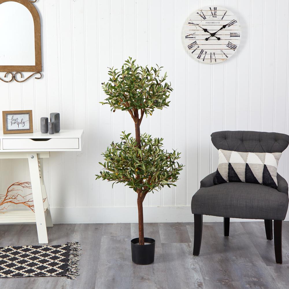 4.5ft. Olive Double Topiary Silk Tree