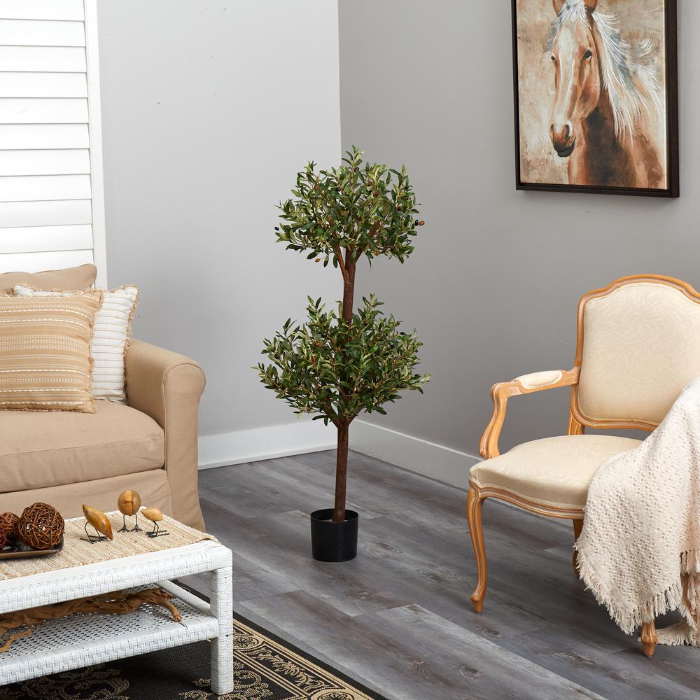4.5ft. Olive Double Topiary Silk Tree
