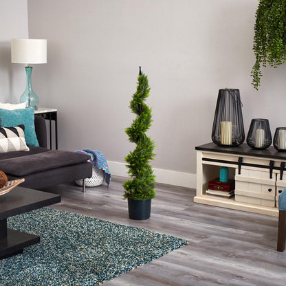 4ft. Cypress Spiral Silk Tree