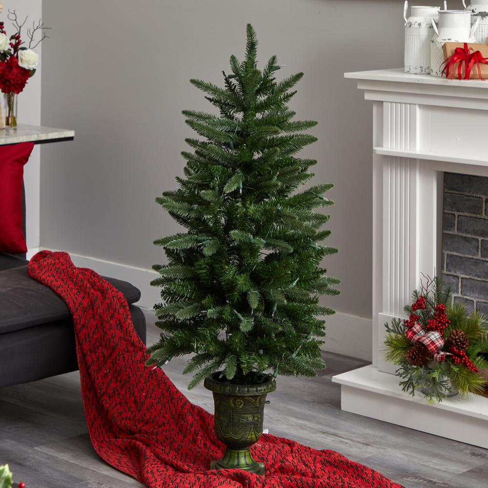 4ft. Christmas Tree with Urn & Clear Lights