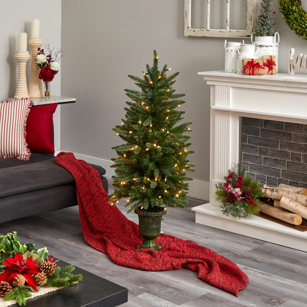 4ft. Christmas Tree with Urn & Clear Lights