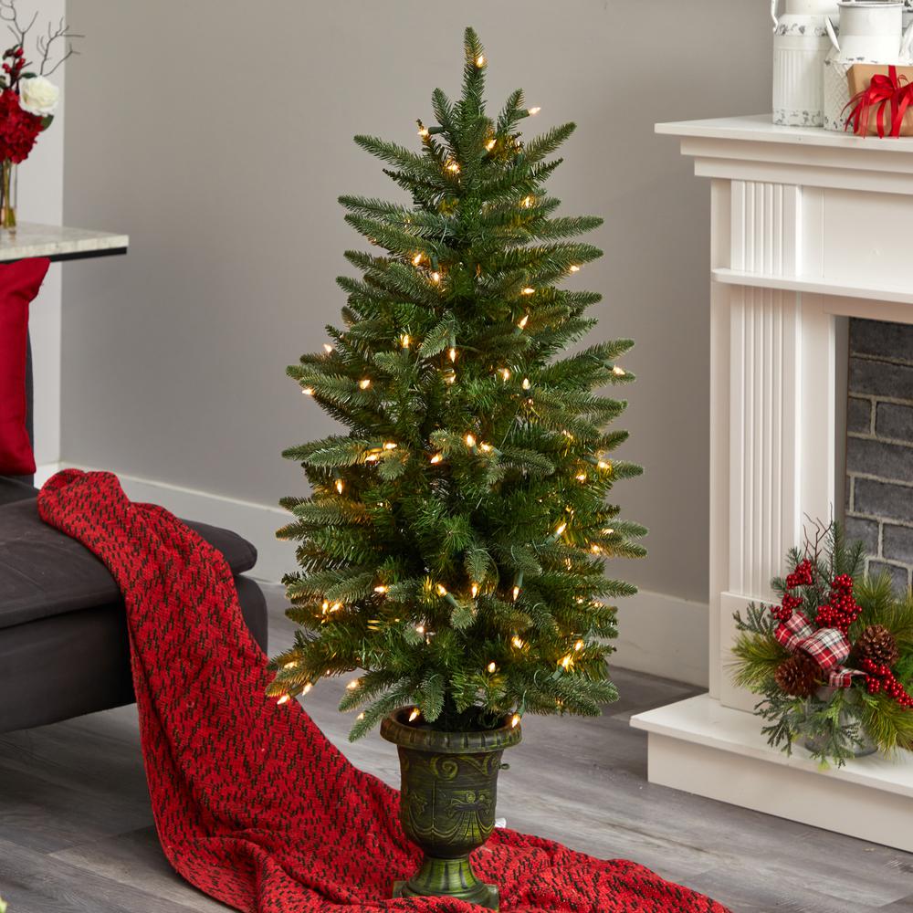 4ft. Christmas Tree with Urn & Clear Lights