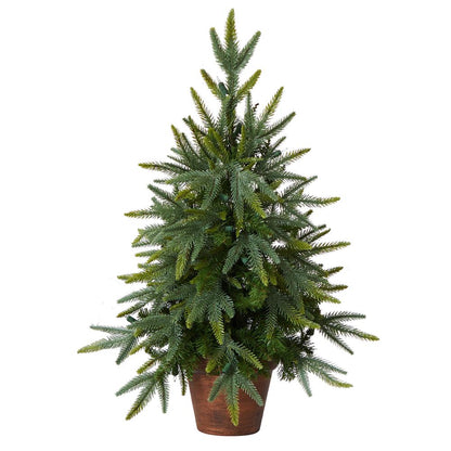 2.5ft. Christmas Tree with Planter & Clear Lights