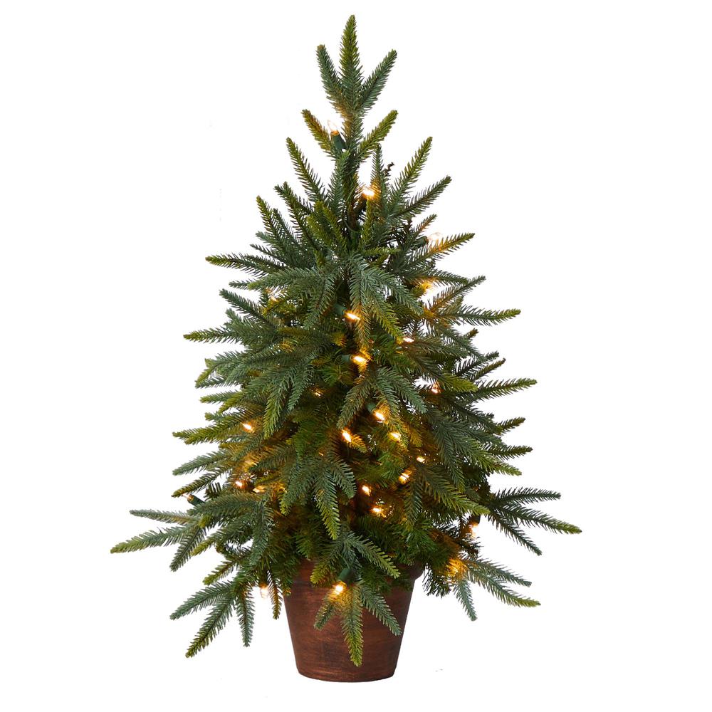 2.5ft. Christmas Tree with Planter & Clear Lights