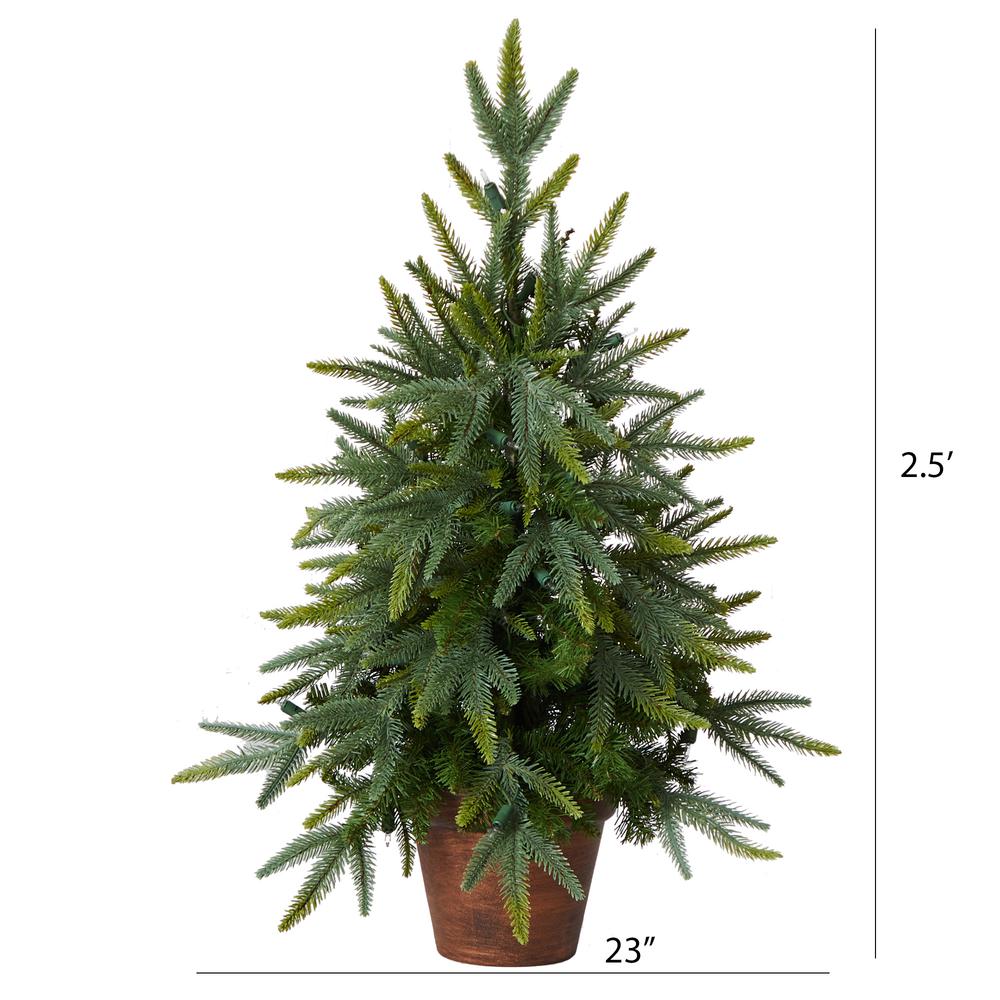2.5ft. Christmas Tree with Planter & Clear Lights